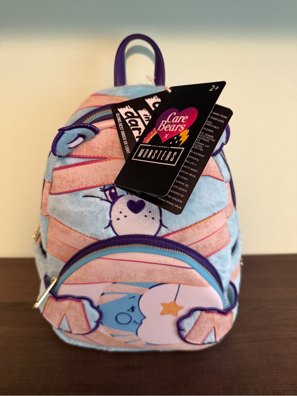NWT Loungefly Care Bears x Universal Monsters Bedtime Bear Mummy Backpack